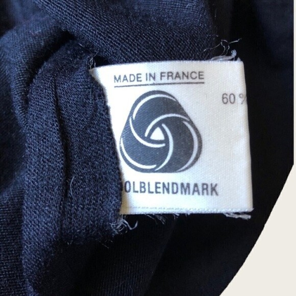 Vintage Rodier Paris Black Wool Blend Midi Sweater Dress 80s Made in France - Picture 12 of 16